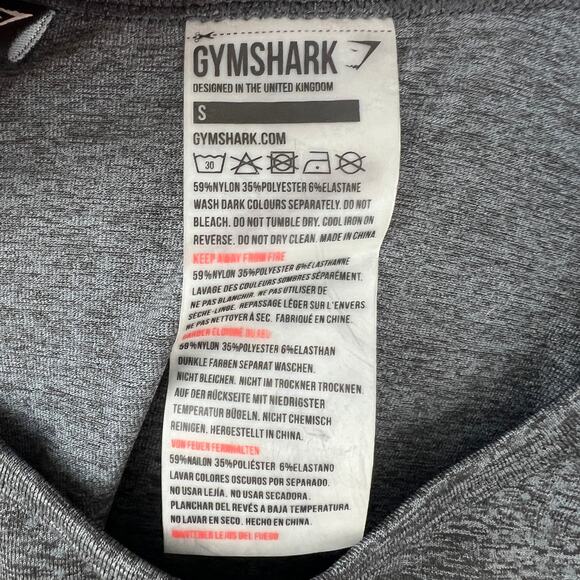 GYMSHARK Charcoal Gray Long Thumbhole Sleeve Activewear Pullover Top Size S - Picture 7 of 7